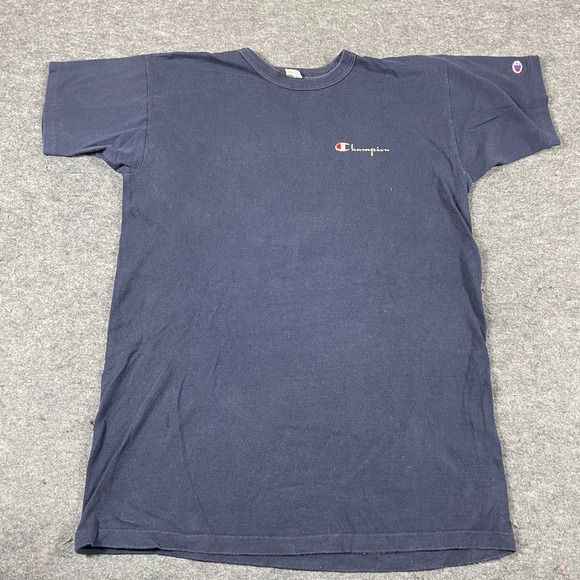 VTG Champion T Shirt Mens Extra‎ Large Blue Spell Out Single Stitch Cotton USA - Picture 1 of 10